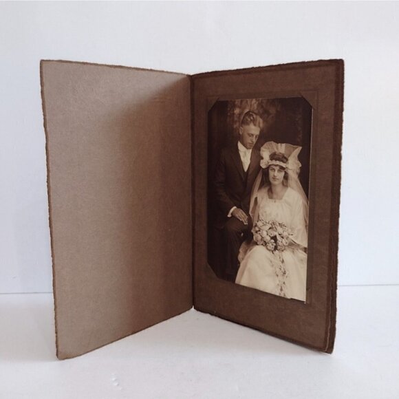 Antique 1930s Sepia Photo Wedding Phtograph Golling Hesse Minneapolis Minnesota - Picture 1 of 8